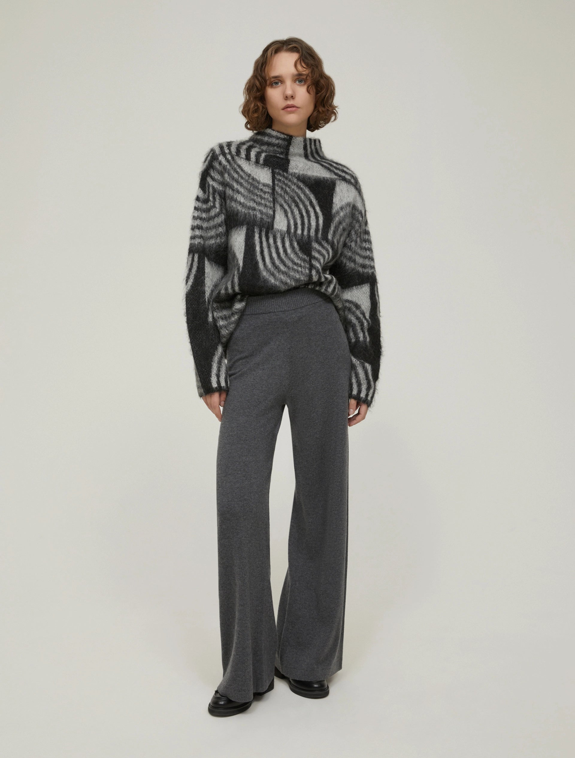 The Wide Fit Wool Grey Trousers