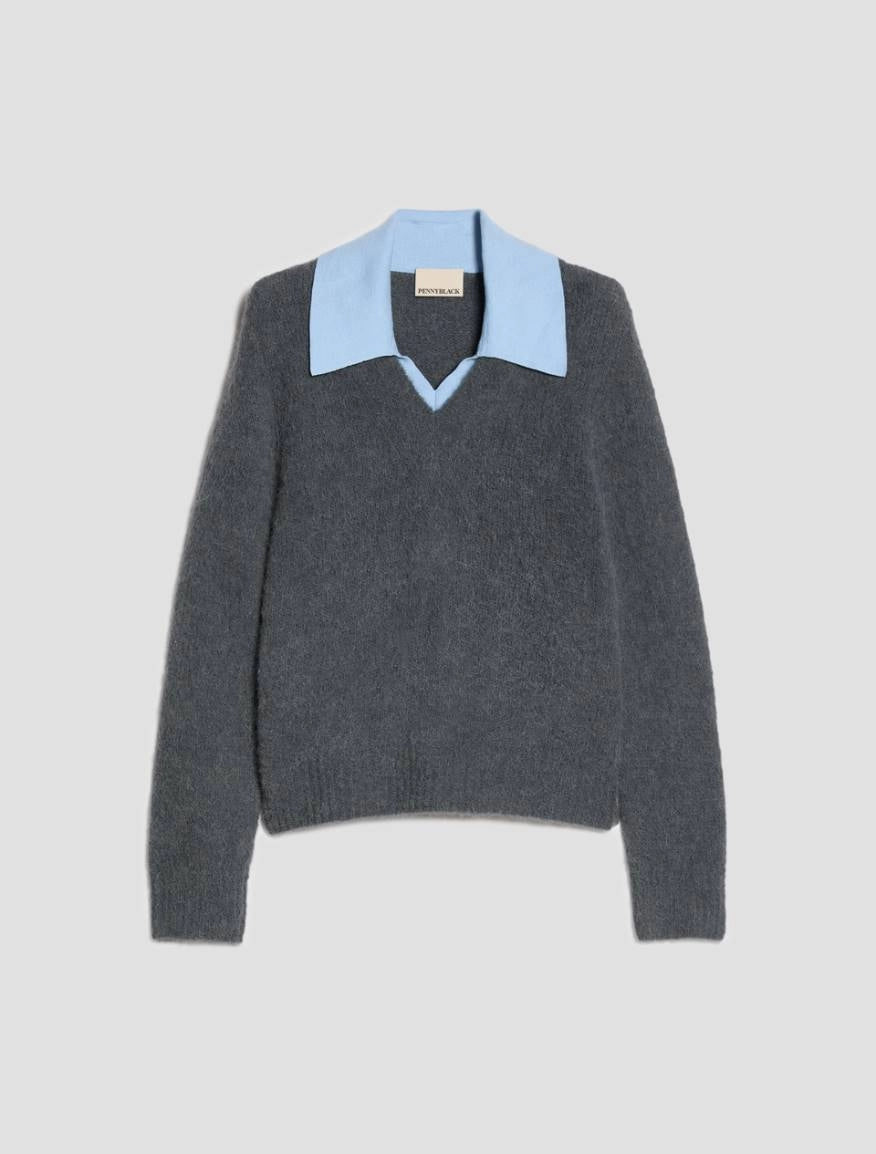 Alpaca Slim Grey Layer Knit