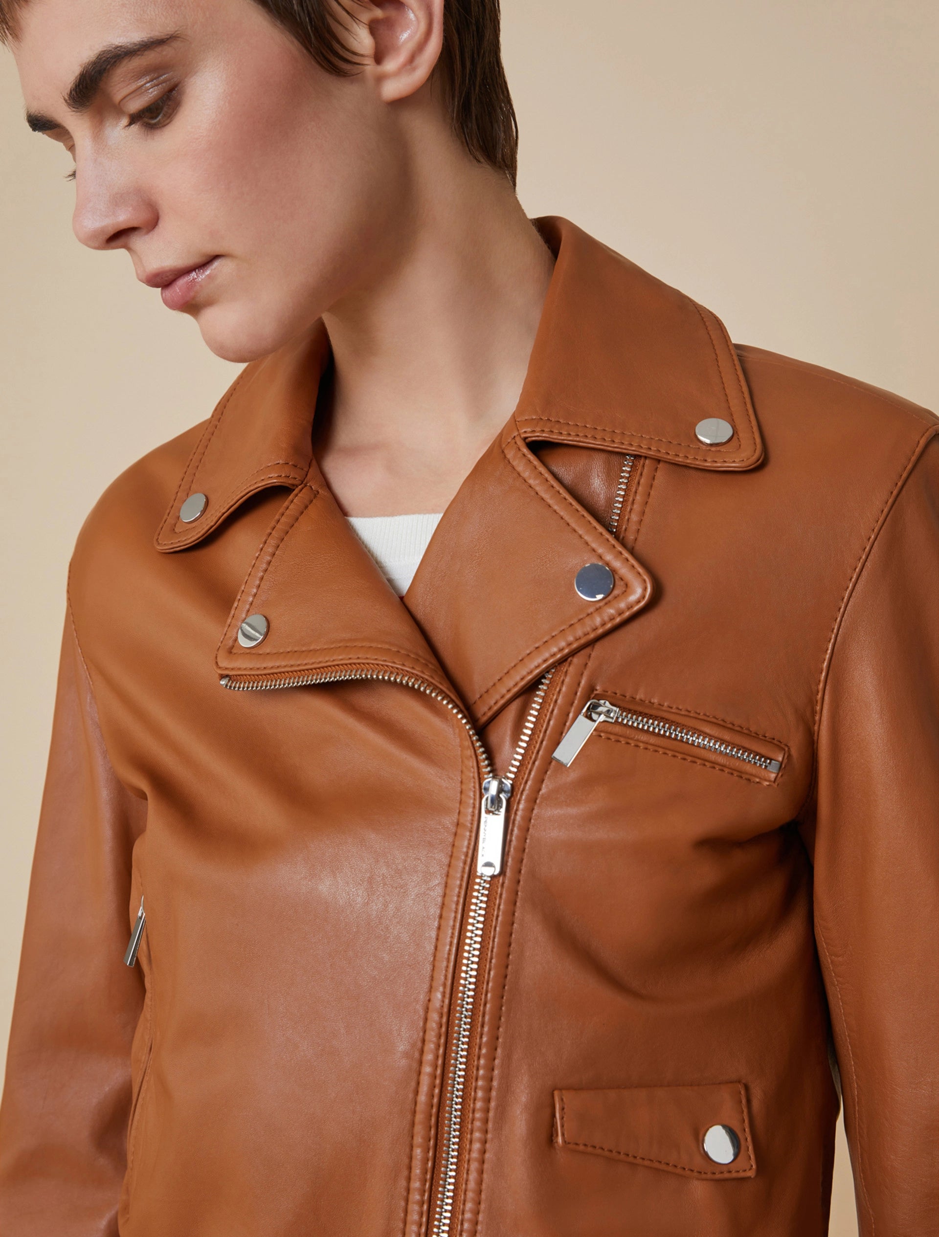 Leather Biker Style Jacket