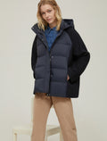 Nylon and Cloth Navy Padded Jacket