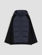 Nylon and Cloth Navy Padded Jacket