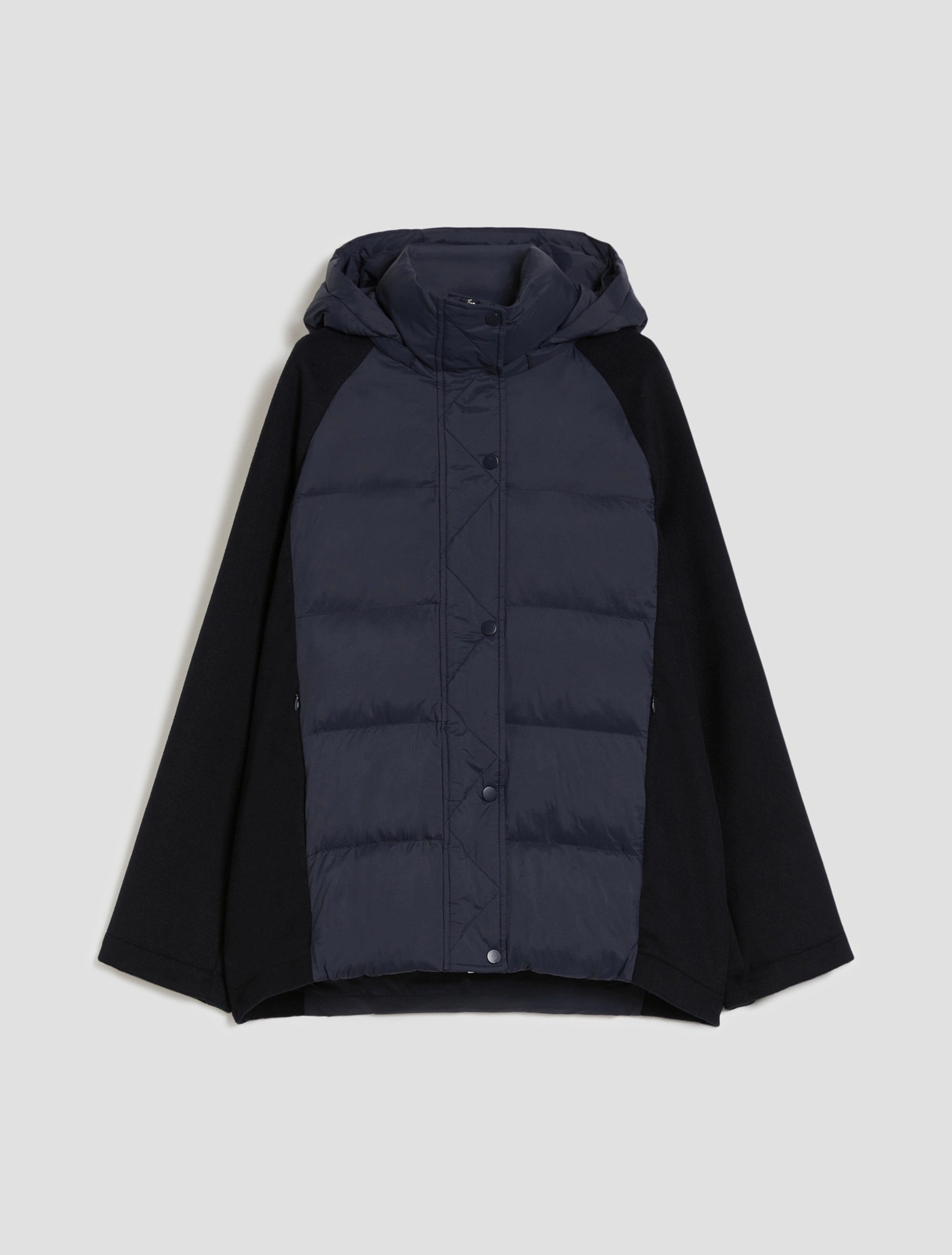 Nylon and Cloth Navy Padded Jacket