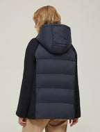 Nylon and Cloth Navy Padded Jacket