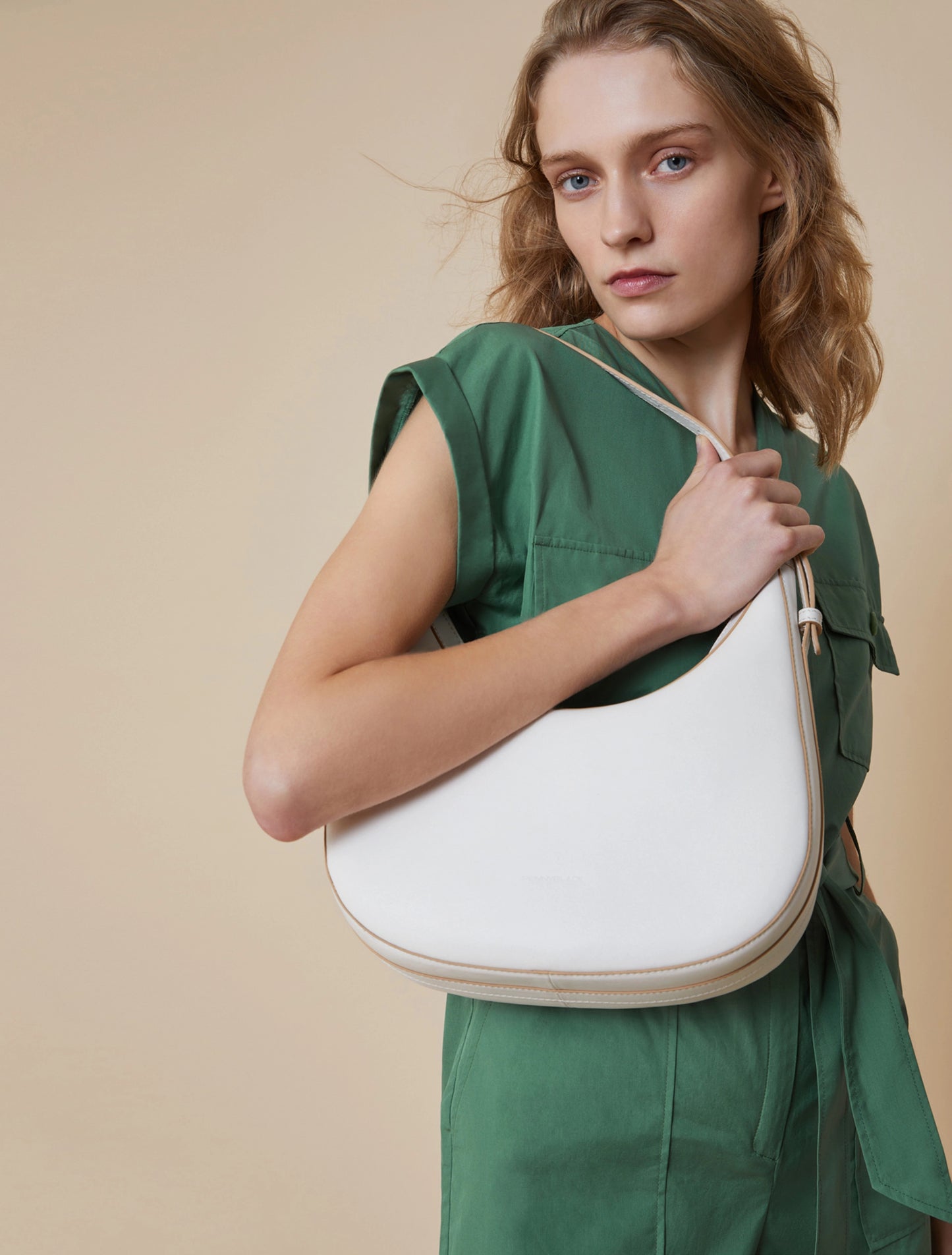 Nappa Leather Half Moon Bag