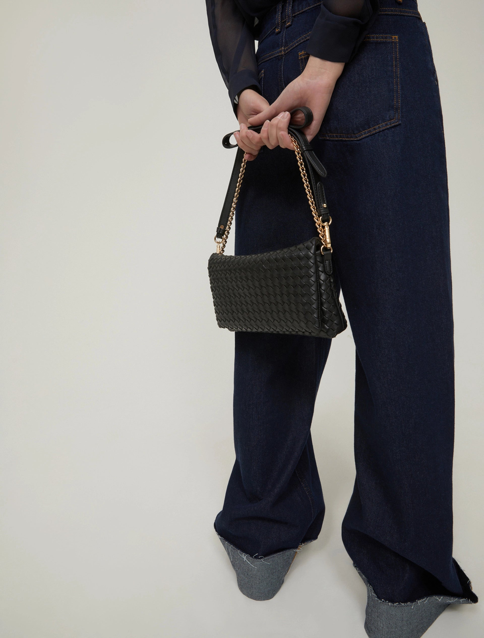 Woven Black Clutch Bag