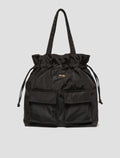 Technical black fabric tote-pack
