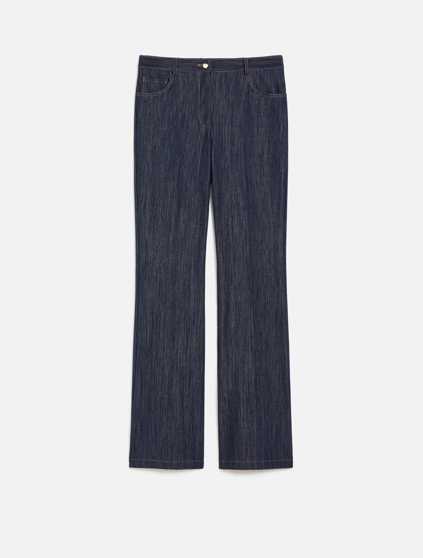 Flared Denim Jersey Trousers