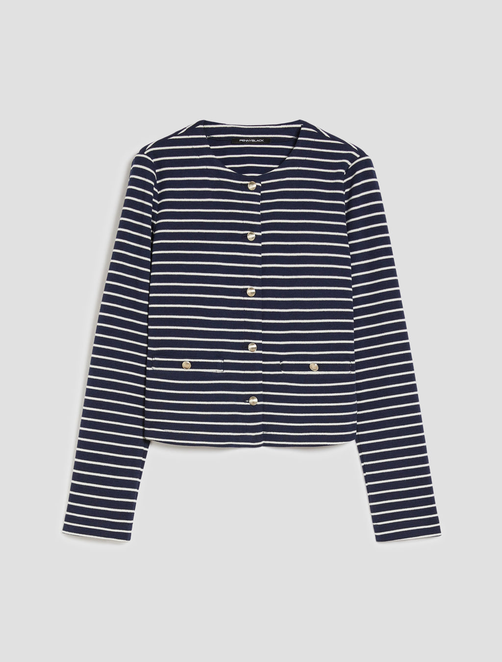 Jersey Pique Crew-Neck Cardi
