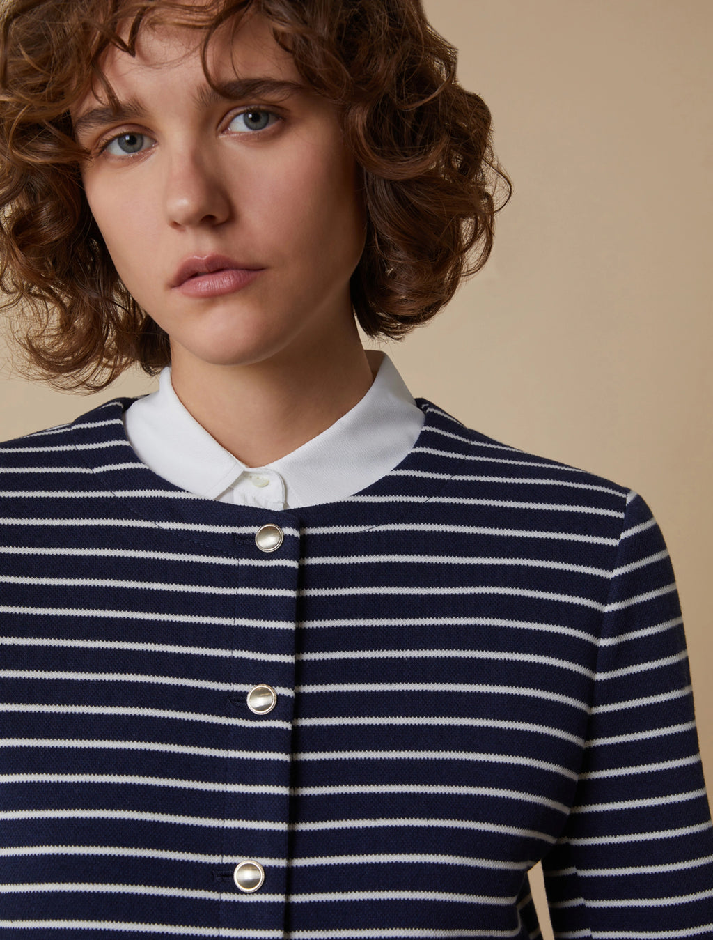 Jersey Pique Crew-Neck Cardi