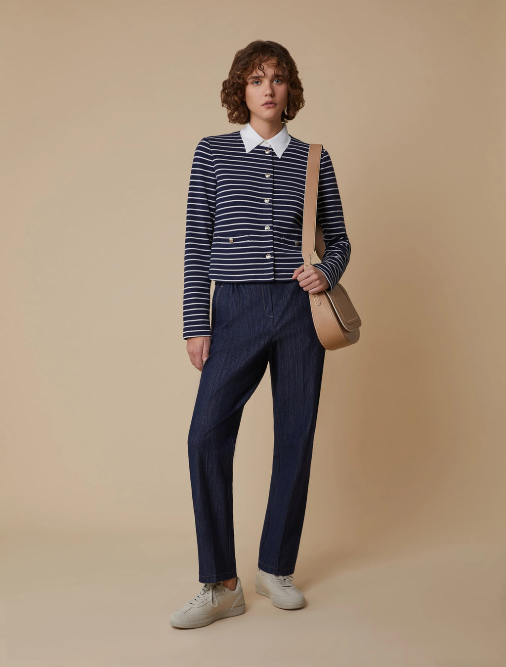 Jersey Pique Crew-Neck Cardi