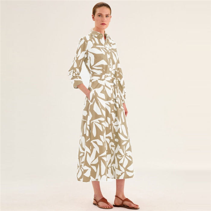 Abstract Print Midi Dress