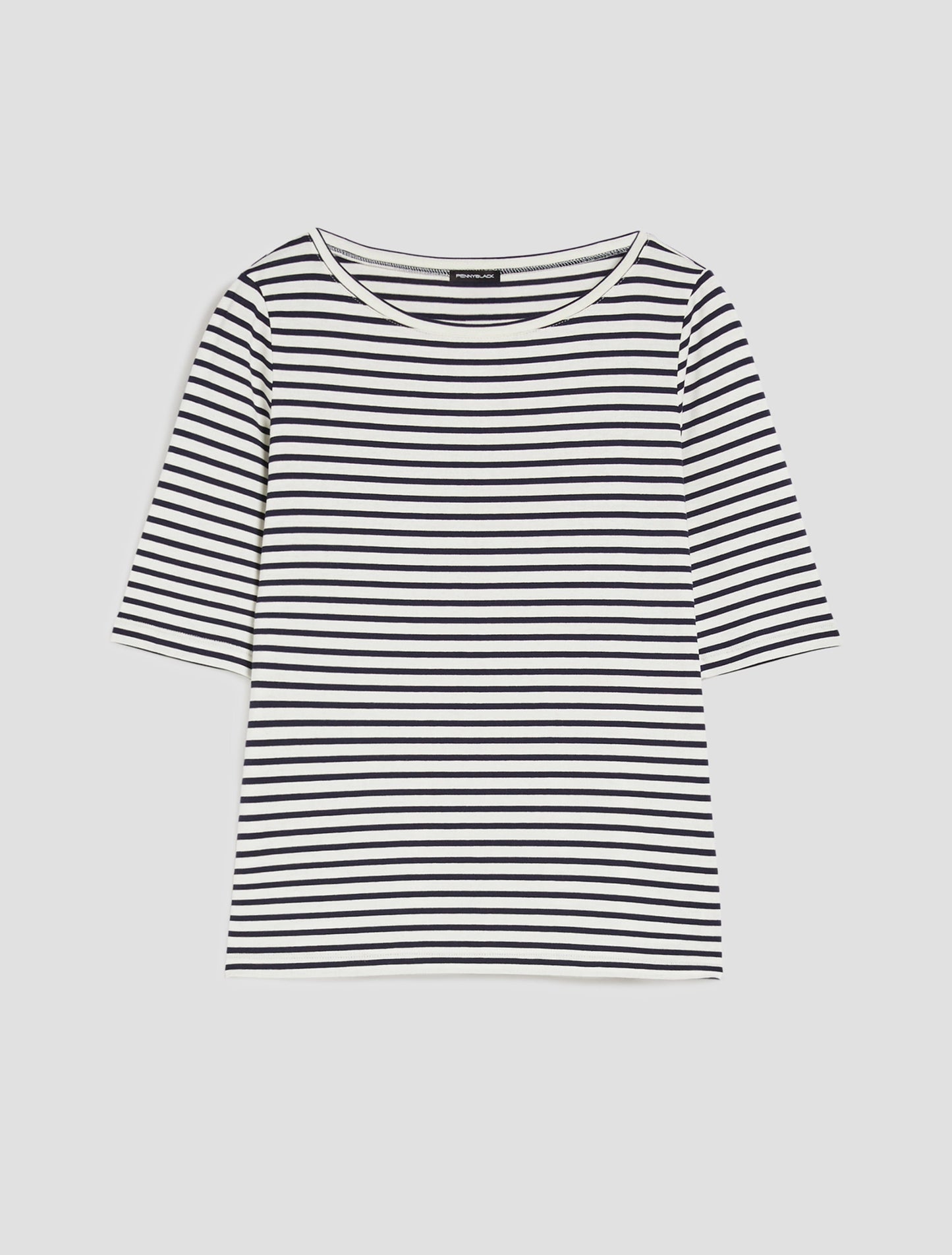 Boat Neck Stripe T-shirt