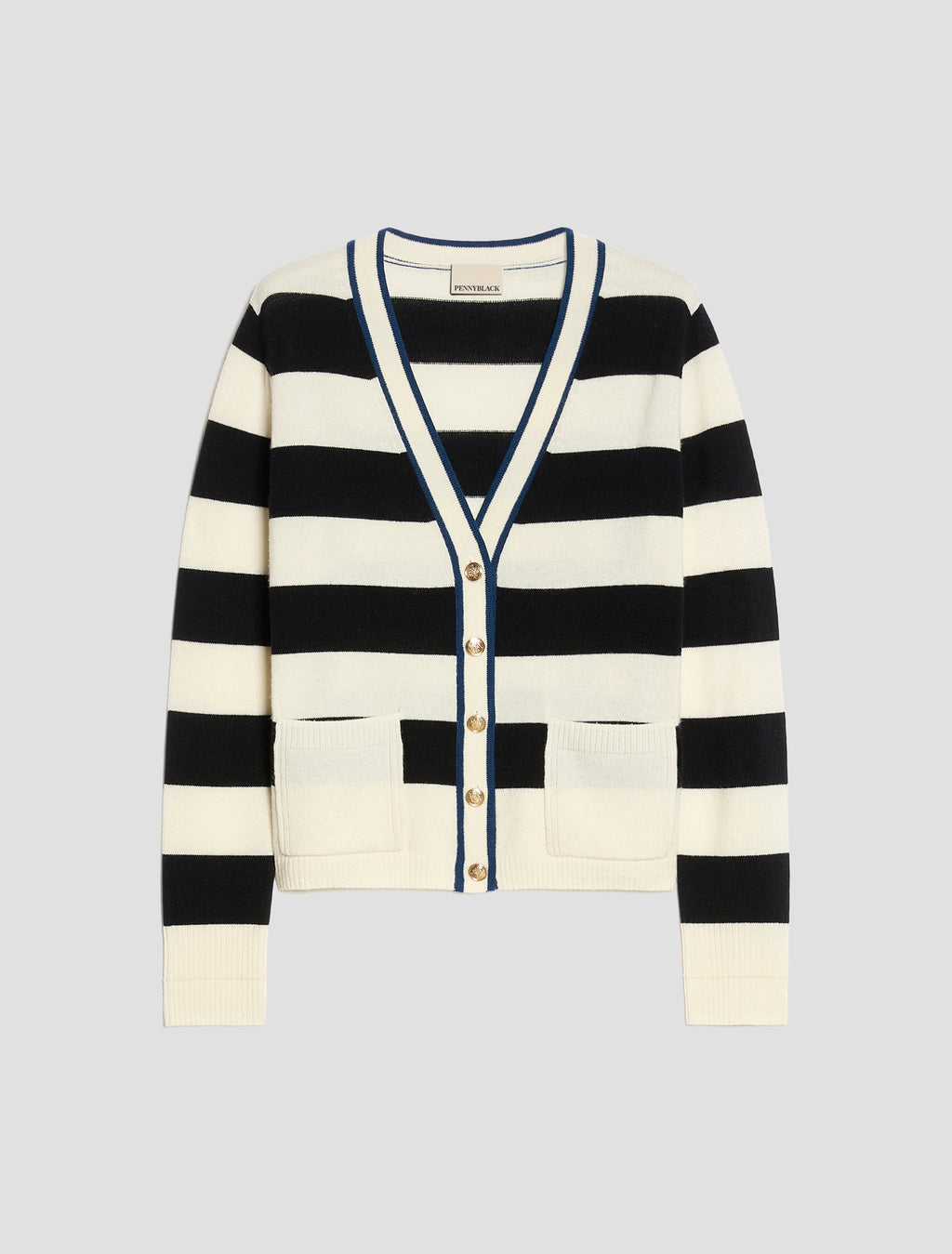 The Stripe Deep V-Neck Cardi