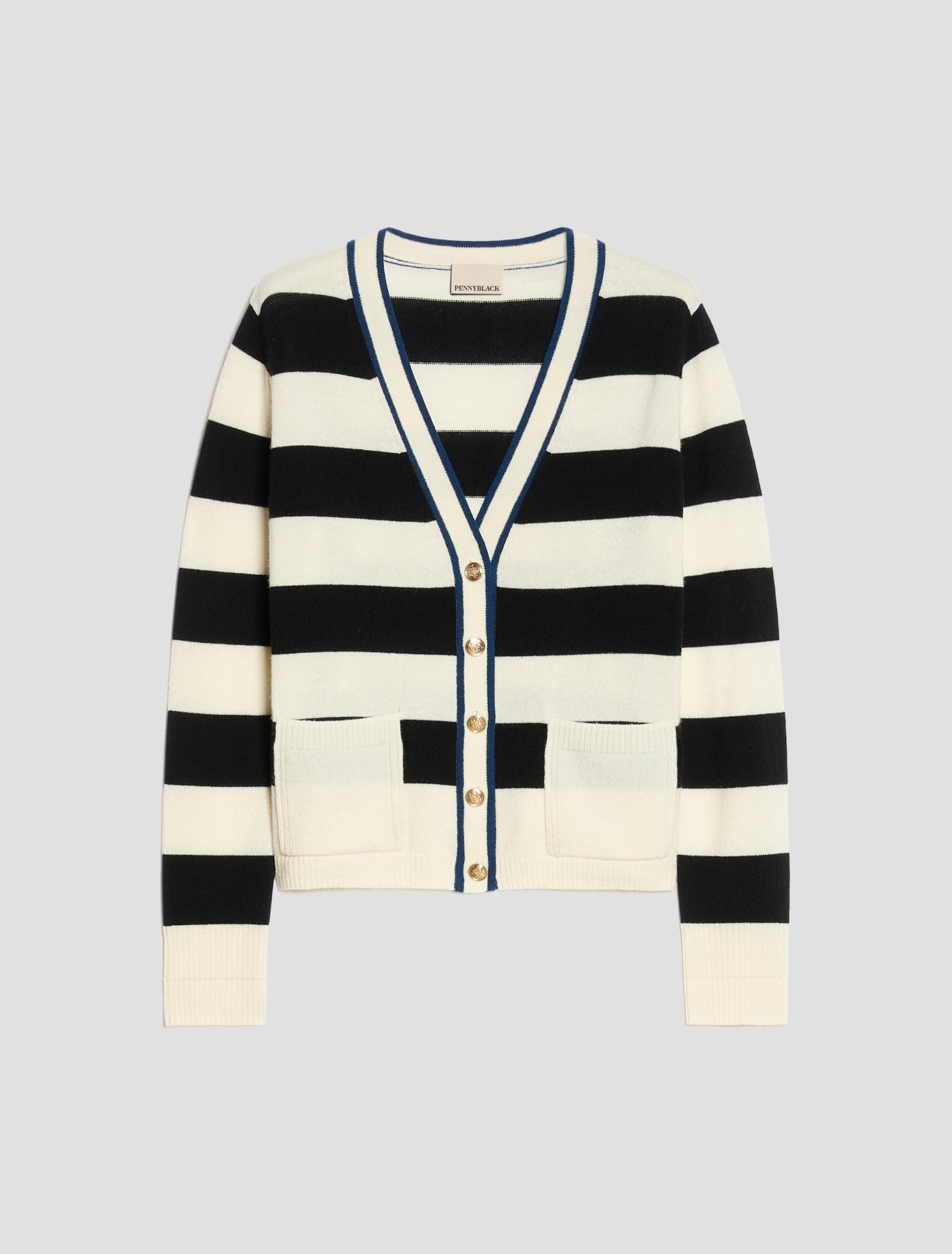 The Stripe Deep V-Neck Cardi