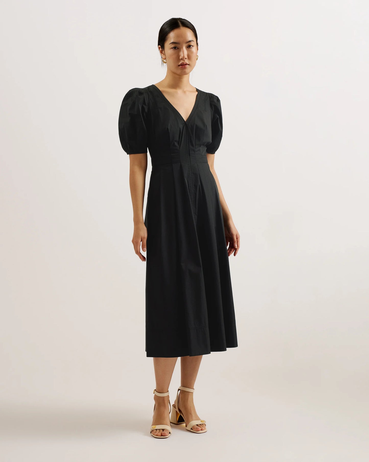 LEDRA - Puff Sleeve Midi Dress