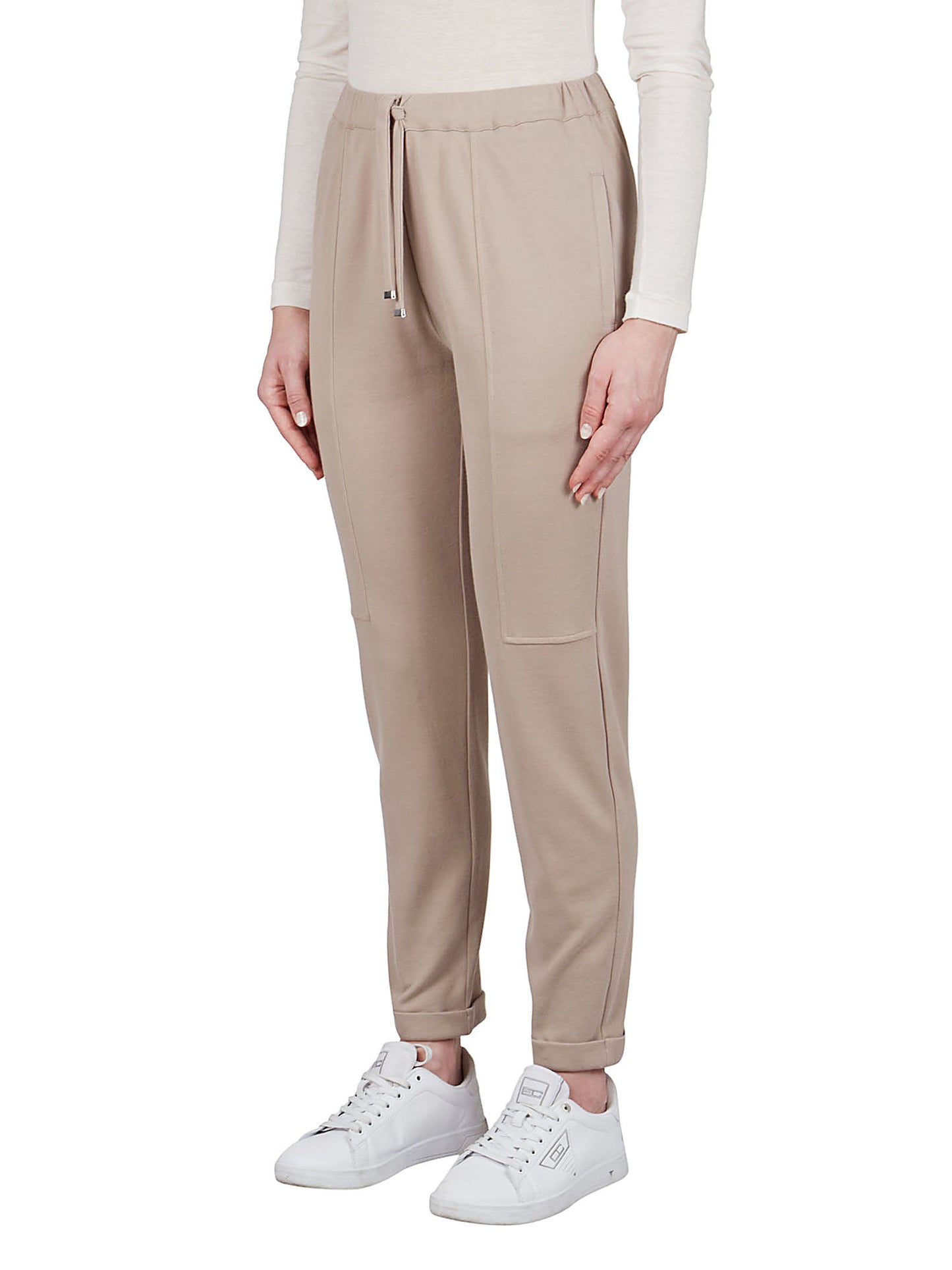 The Beige Cotton Drawstring Comfy Trouser by Purotatto