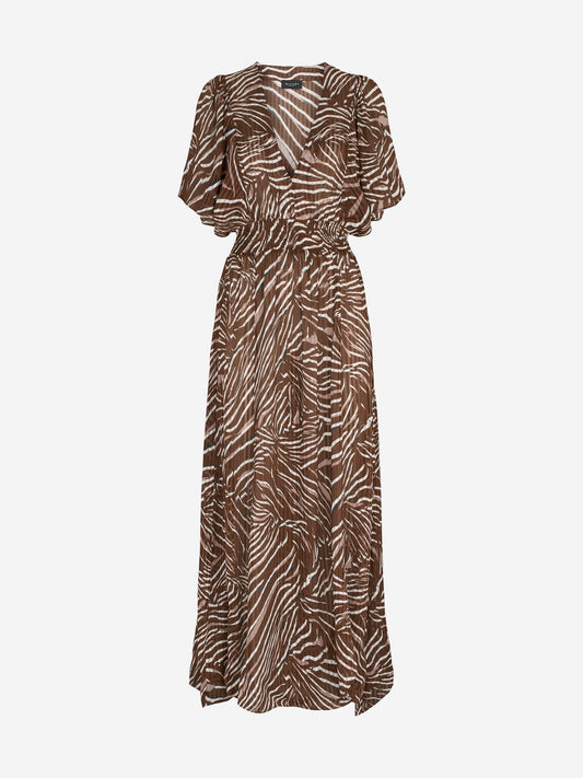 The Nubia Long Zebra Print Dress