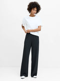 Sarai Grey Pinstripe Pull-On Wide Leg Trousers