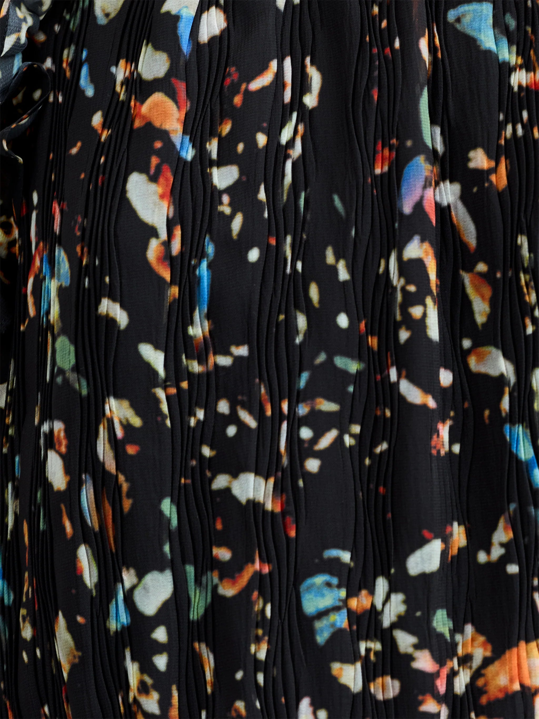 Kylie Black Abstract Printed Ruffle Mini Dress