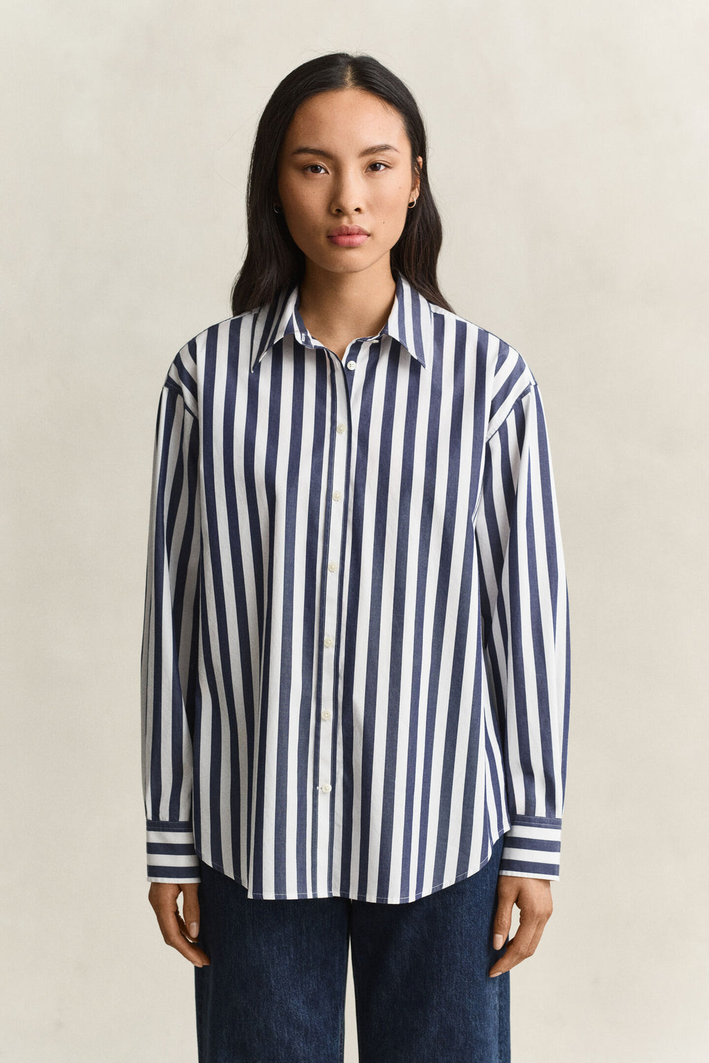 Deep Blue Stripe Relaxed Shirt