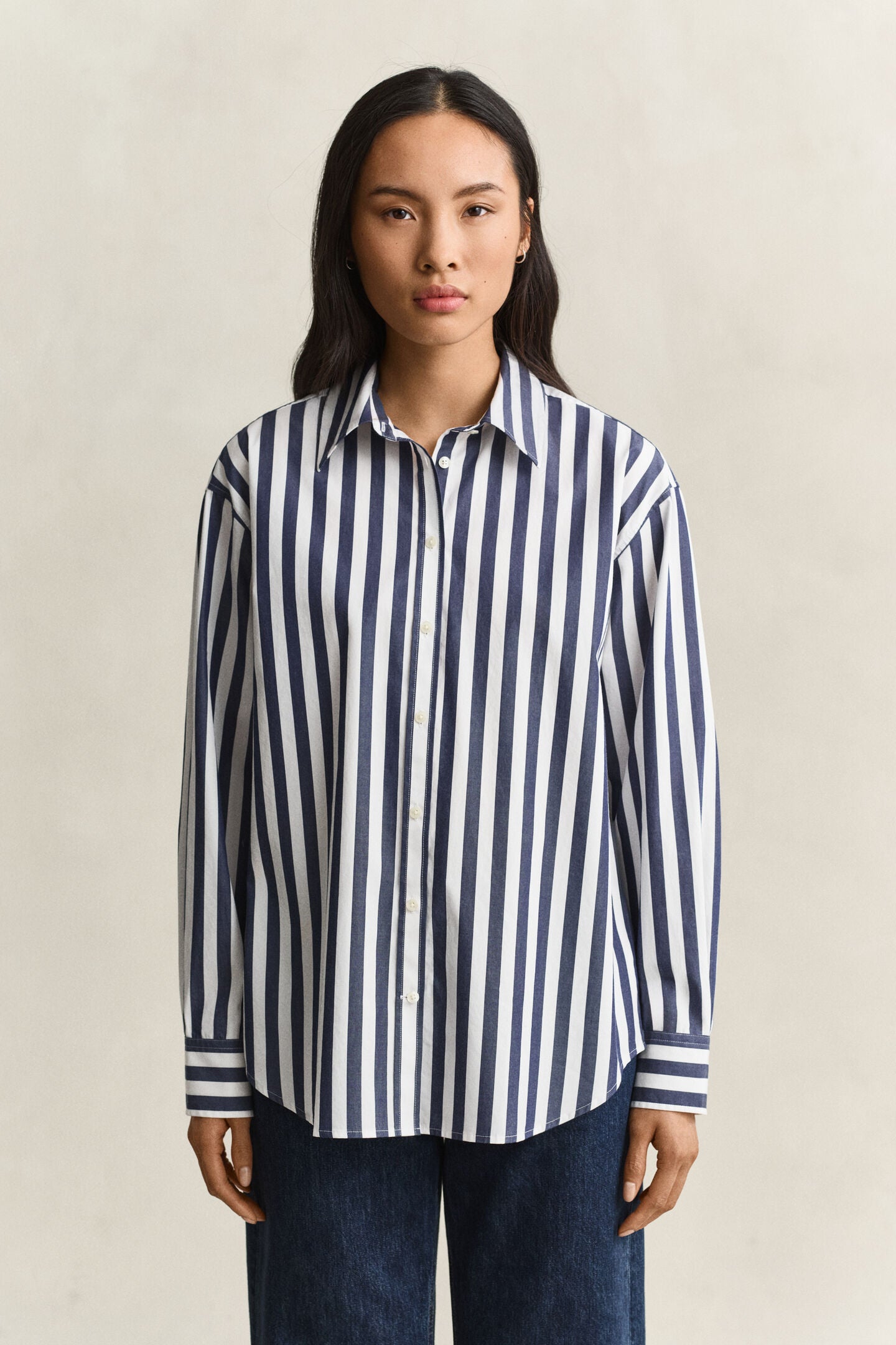 Deep Blue Stripe Relaxed Shirt