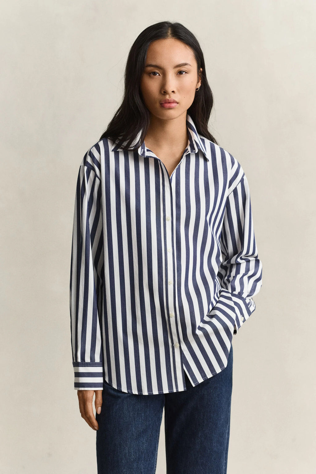 Deep Blue Stripe Relaxed Shirt