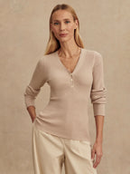 The Blanca V-Neck Rib Knit Top