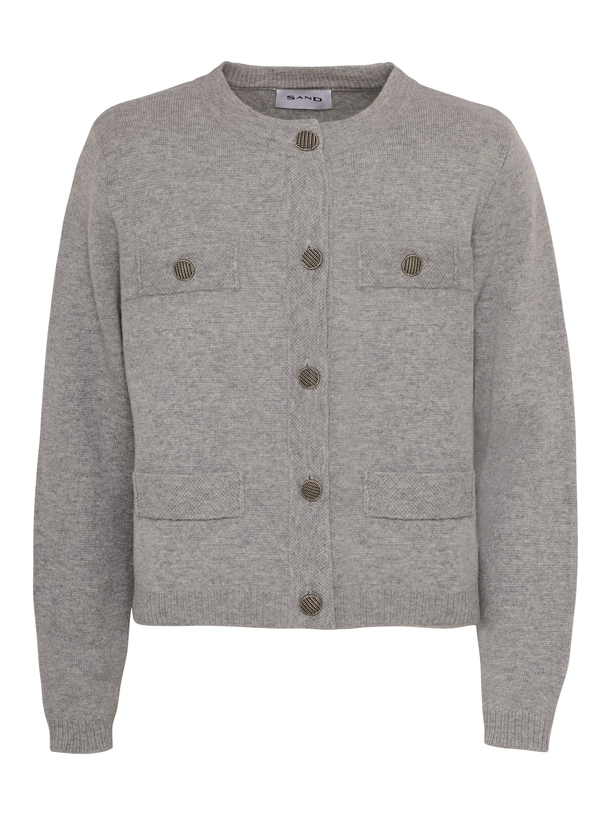 The Vusala Grey Button Cardigan
