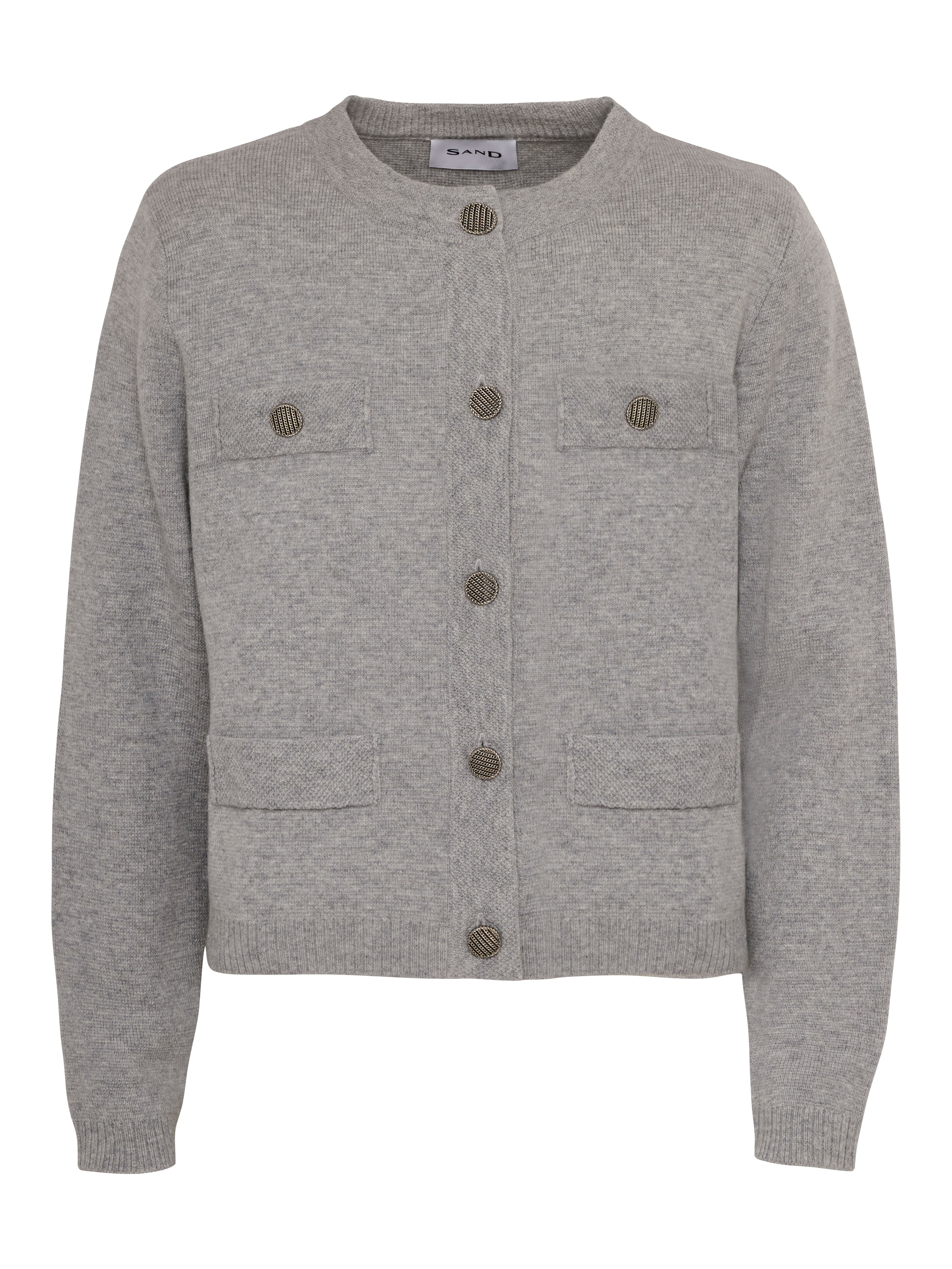 The Vusala Grey Button Cardigan
