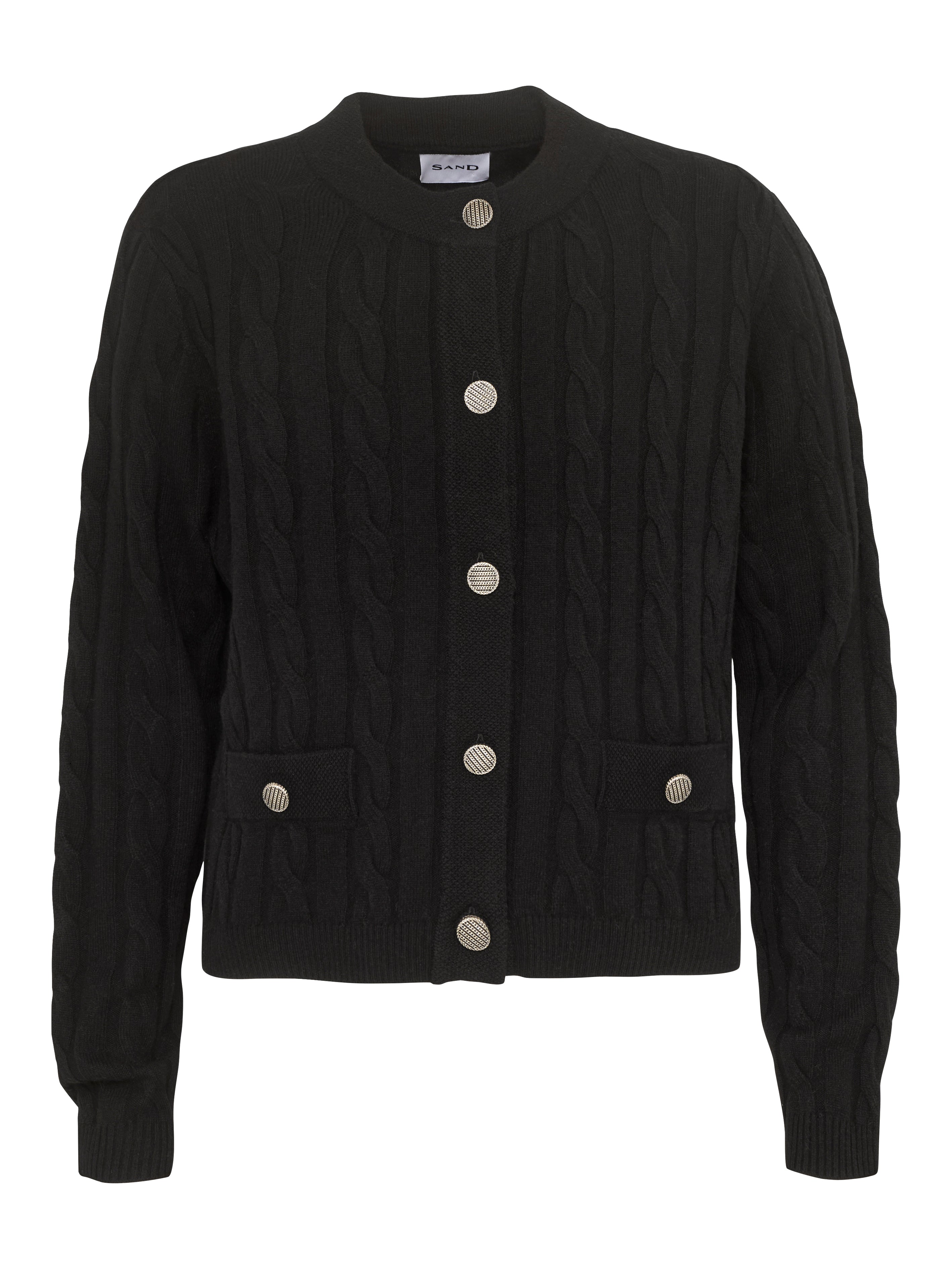 The Vusala Black Cable Cardigan