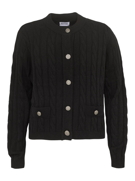 The Vusala Black Cable Cardigan