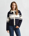 The Navy Cream Colour Block Cardigan