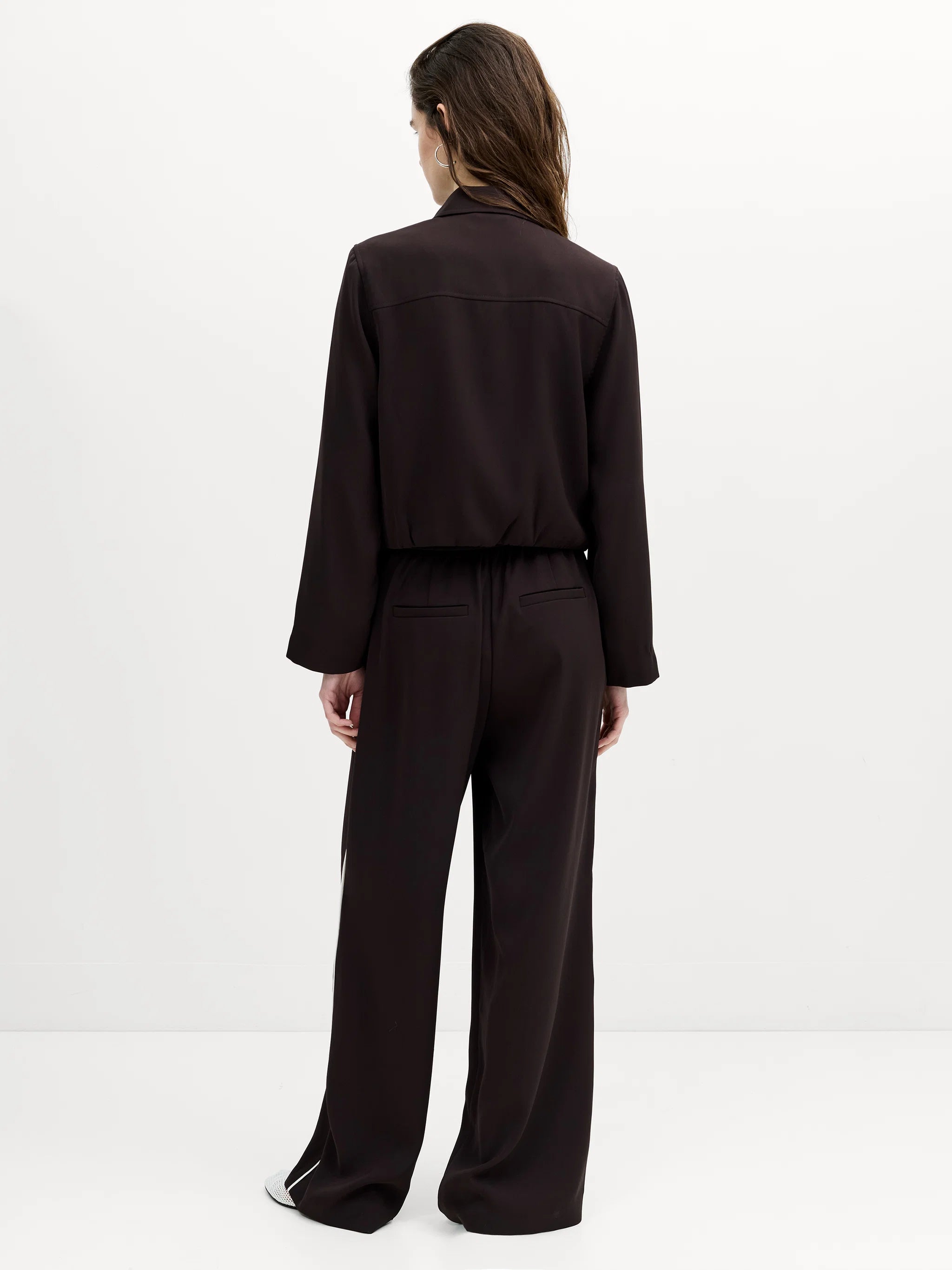Vinnie Tailored Brown Zip Through Blouson Jacket