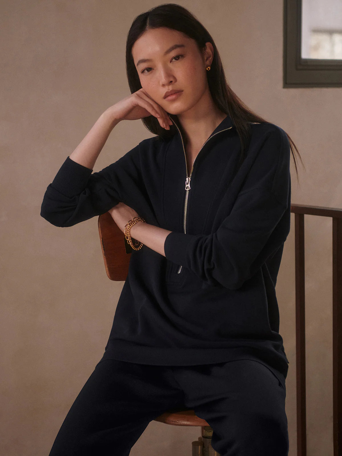 The Navy Masie Longline Sweat