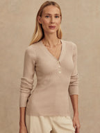 The Blanca V-Neck Rib Knit Top
