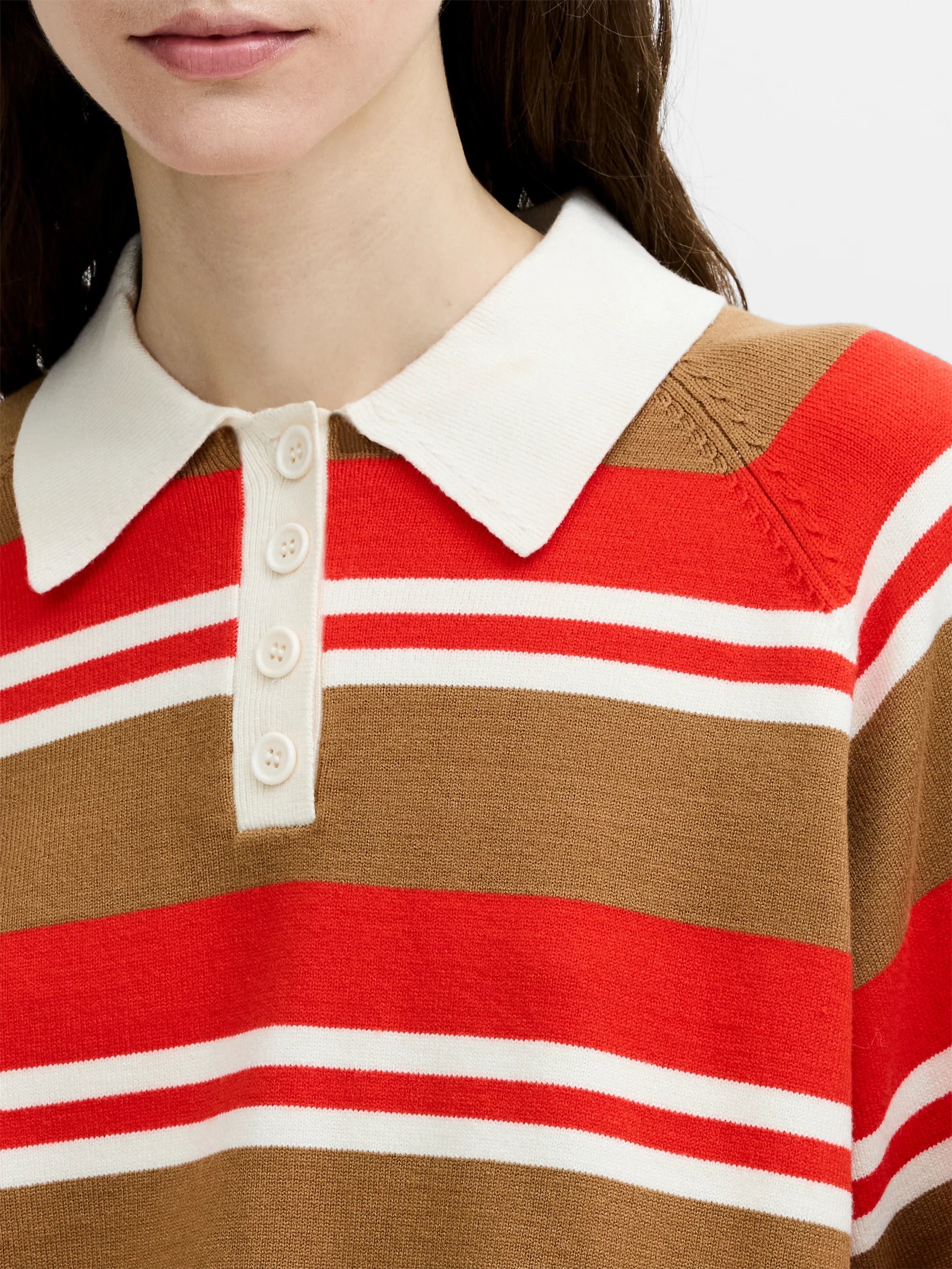 Yaz Multi-Colour Striped Polo Jumper