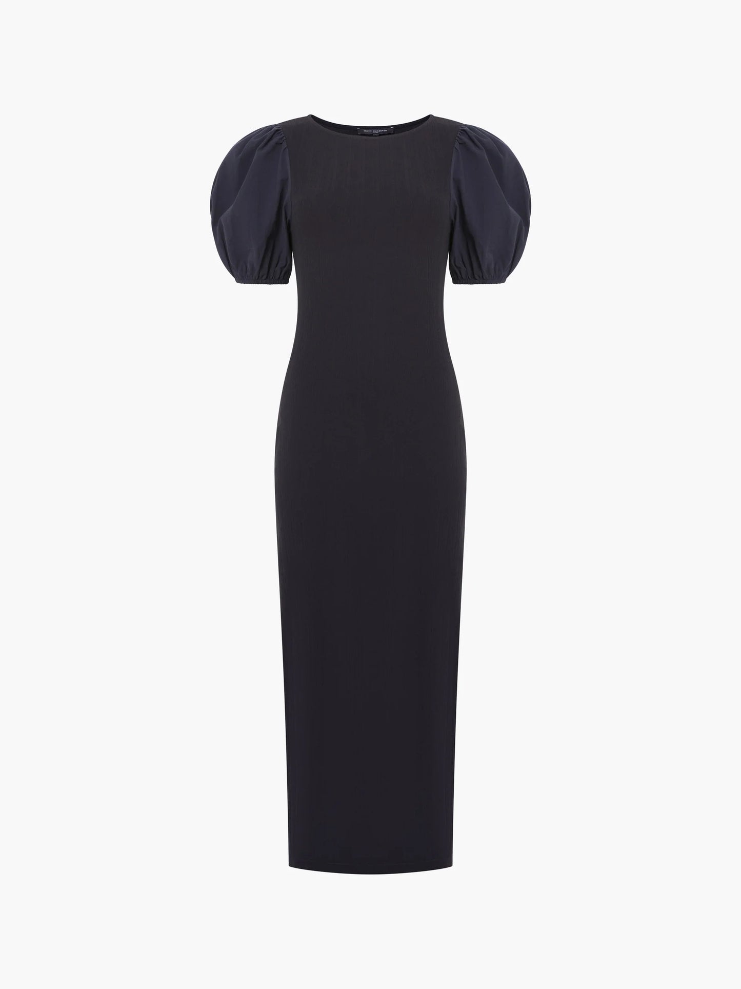 Sasia Ribbed Puff Sleeve Midi Dress