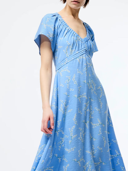 Daniella Faron Drape V Neck Midi Dress