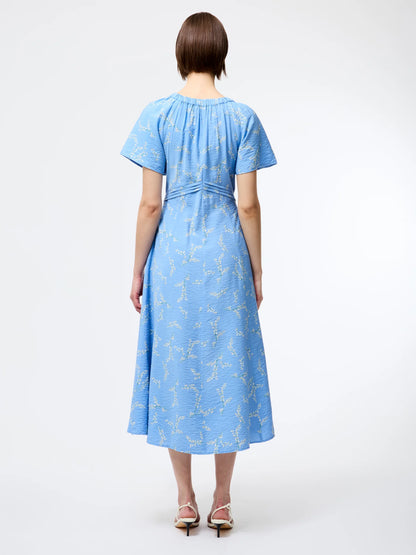 Daniella Faron Drape V Neck Midi Dress