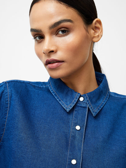 Zaves Chambray Balloon Sleeve Shirt