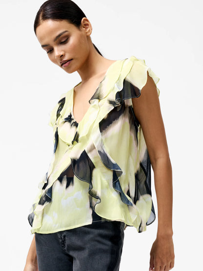 Natalie Eminia Chiffon Ruffle Top