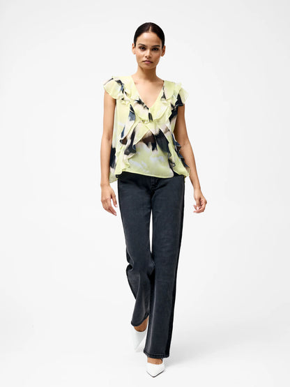 Natalie Eminia Chiffon Ruffle Top