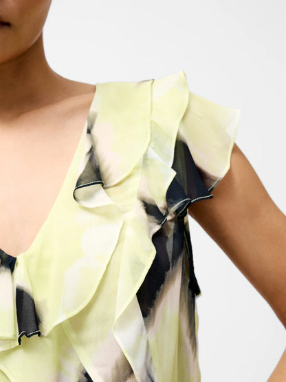 Natalie Eminia Chiffon Ruffle Top
