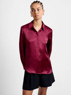 Irina Satin Long Sleeve Shirt
