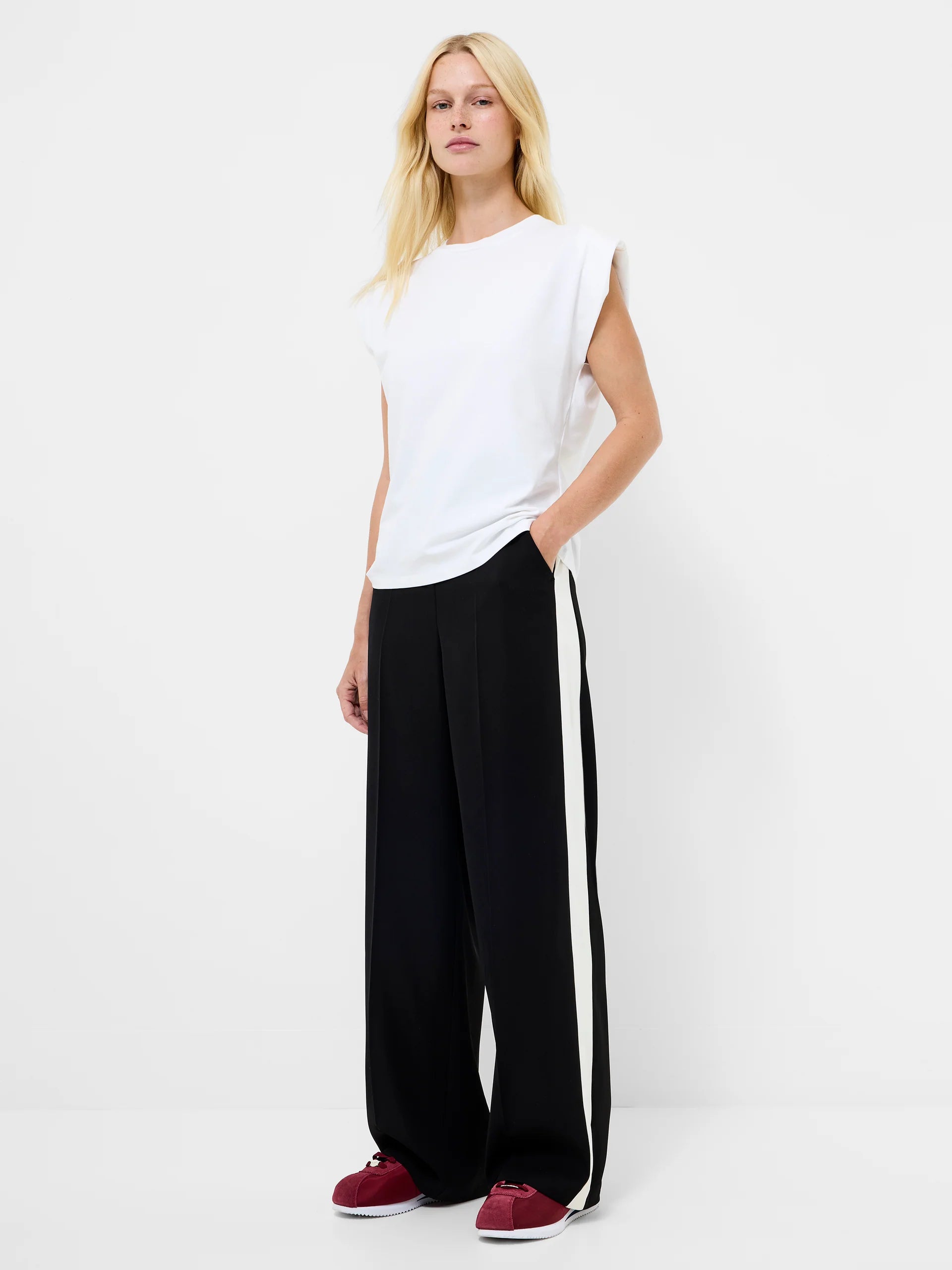 Vinnie Side Stripe Wide Leg Trousers