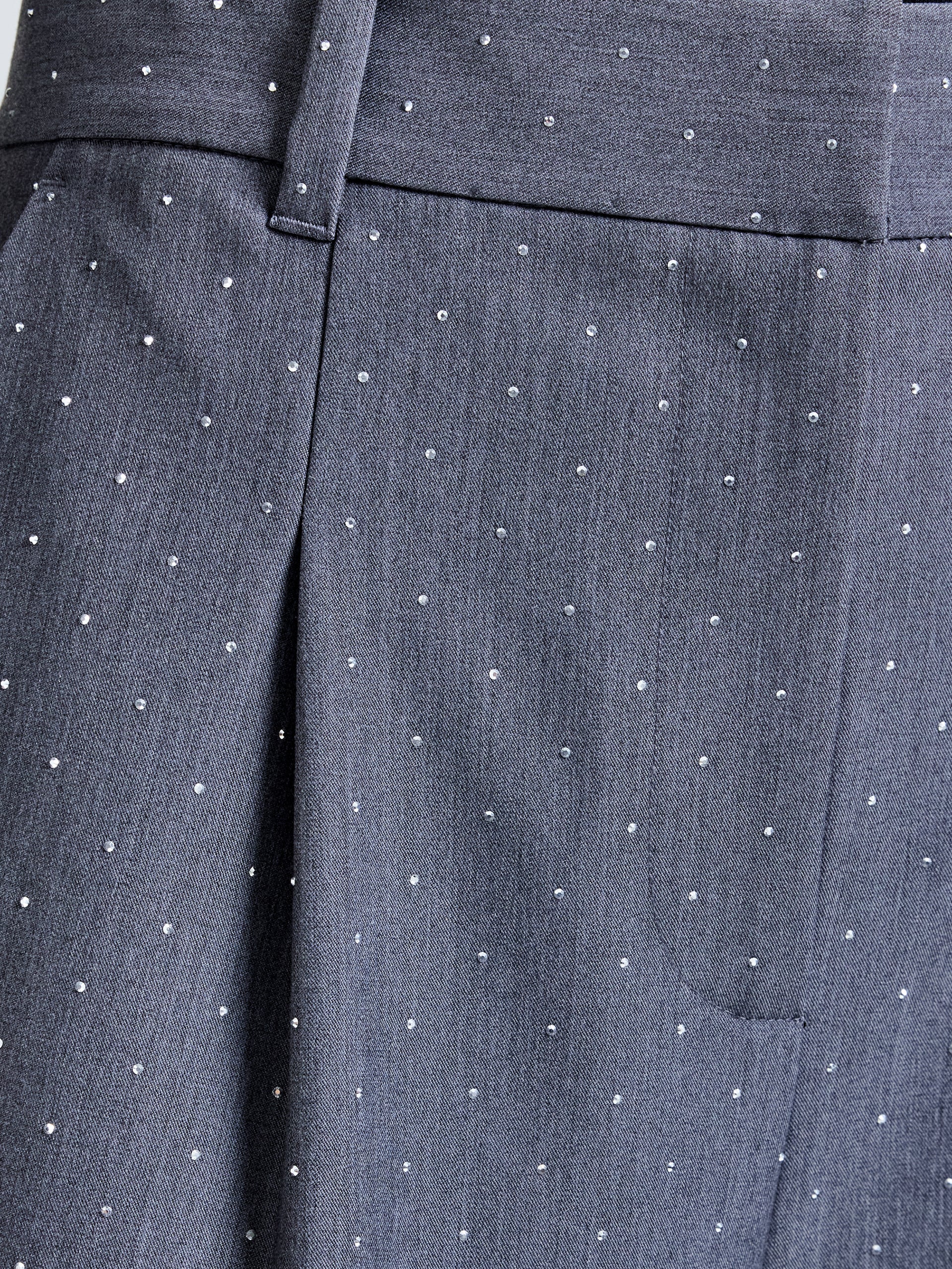 Sherry Hotfix Diamante Wide Leg Trousers