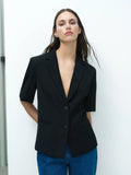 Vinnie Black Tailored Short Sleeve Blazer