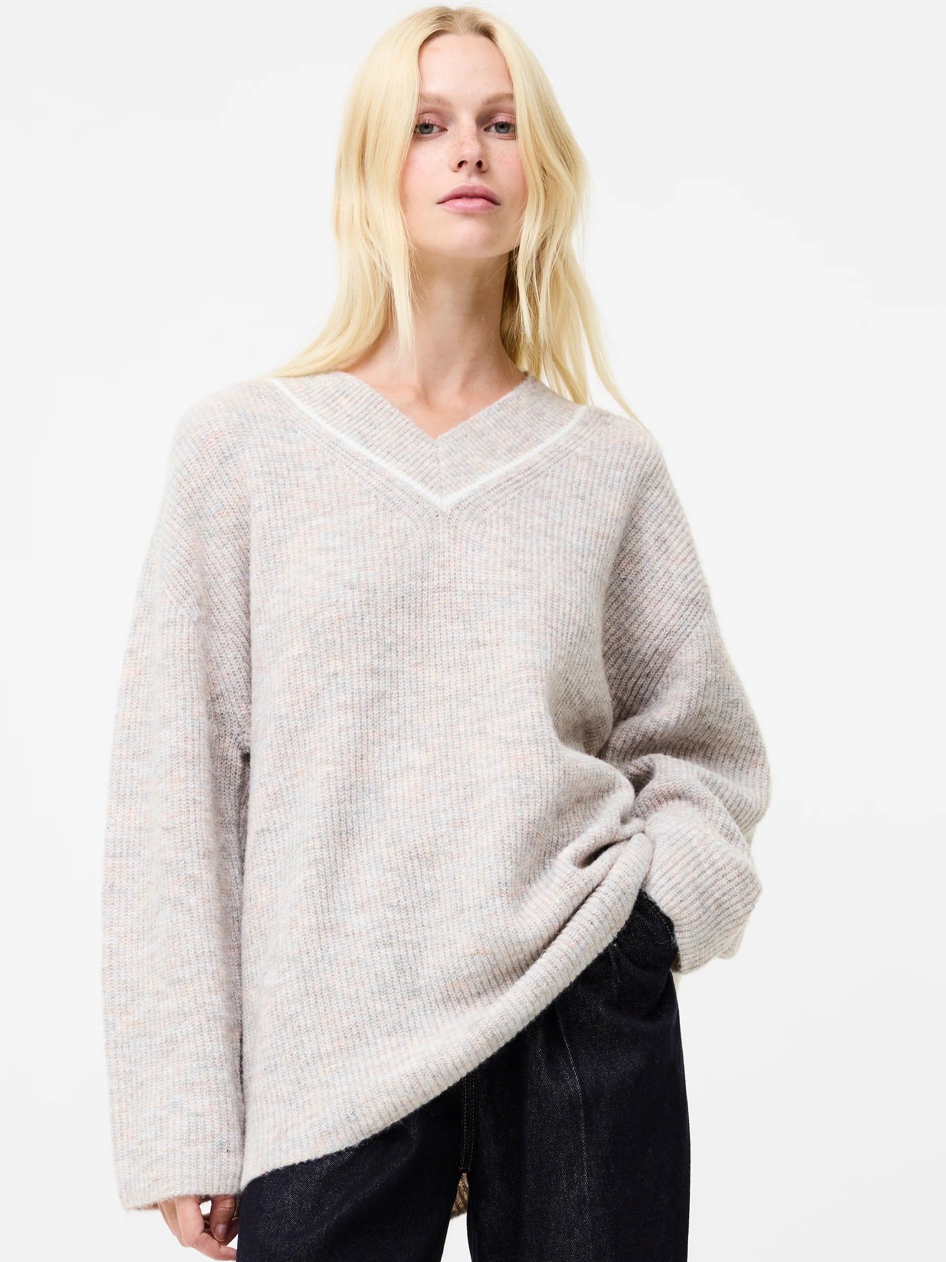 Kezia Recycled Vertical V Neck Jumper