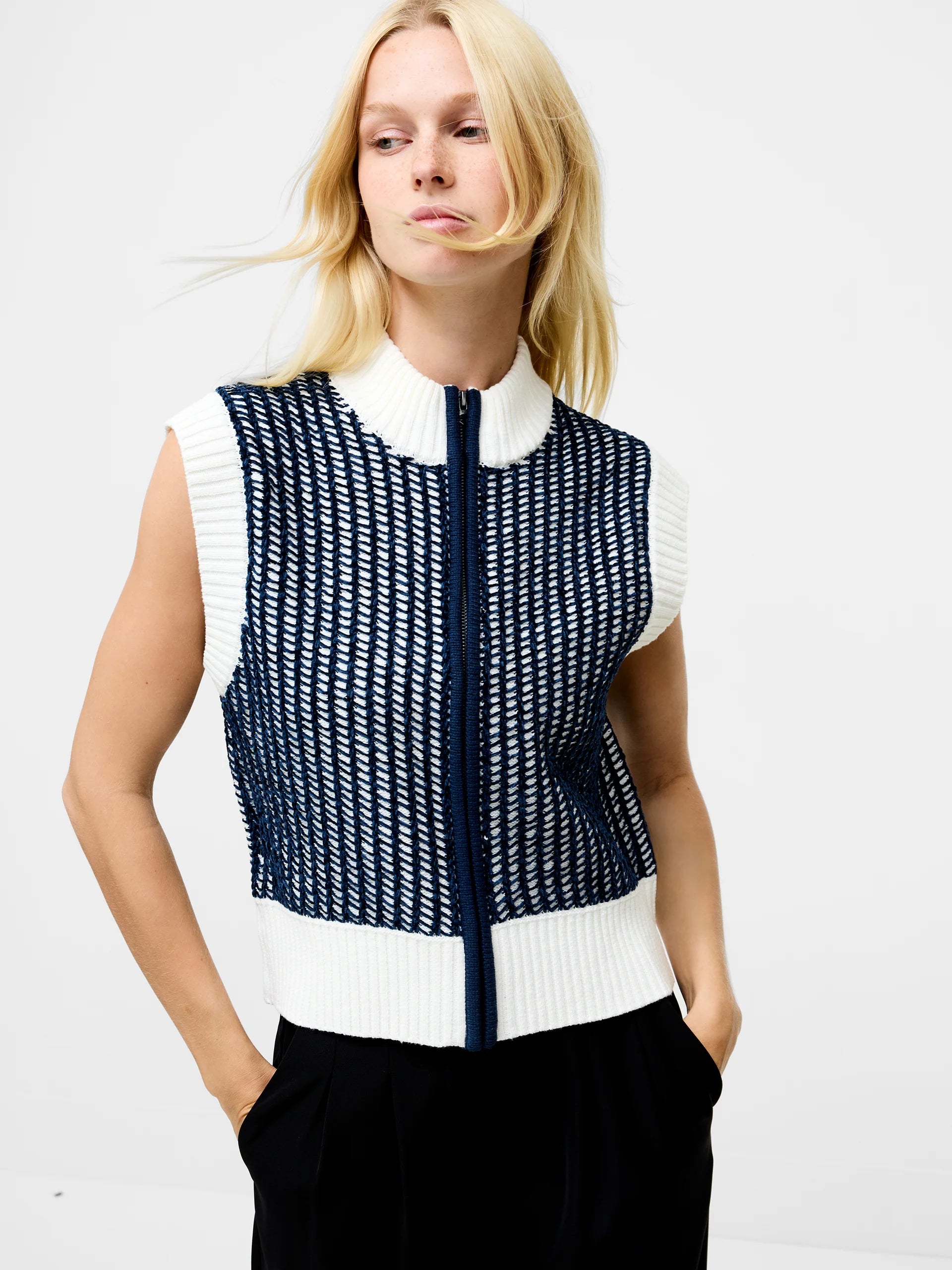 The Klara Crochet Sleeveless Zip