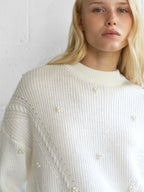 Mersai Pearl Embellished Knit Jumper